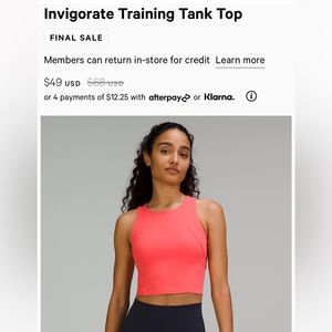 Lululemon Tank Top